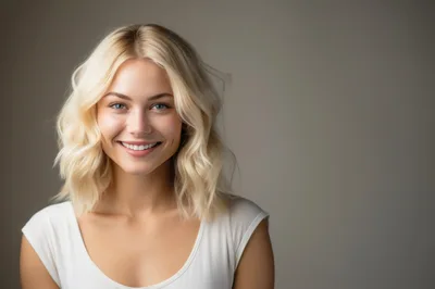 Portrait Of A Smiling Blonde Woman