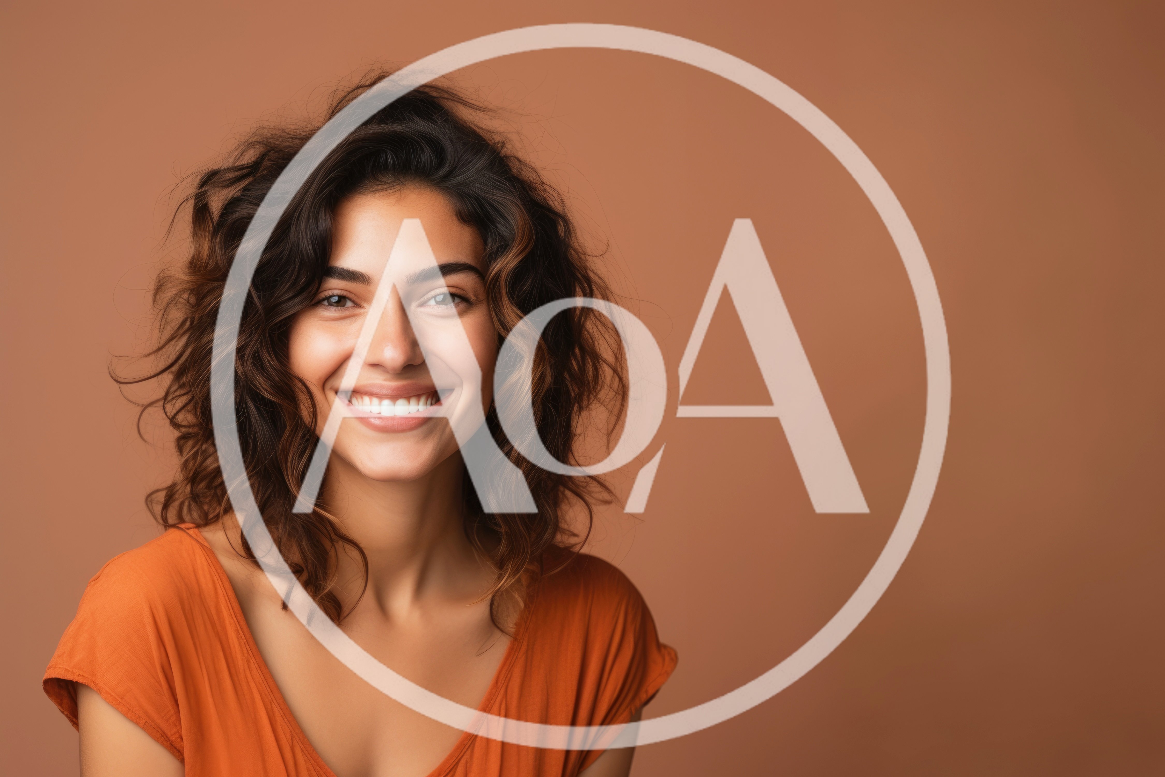 Portrait Of A Smiling Woman With Curly Hair