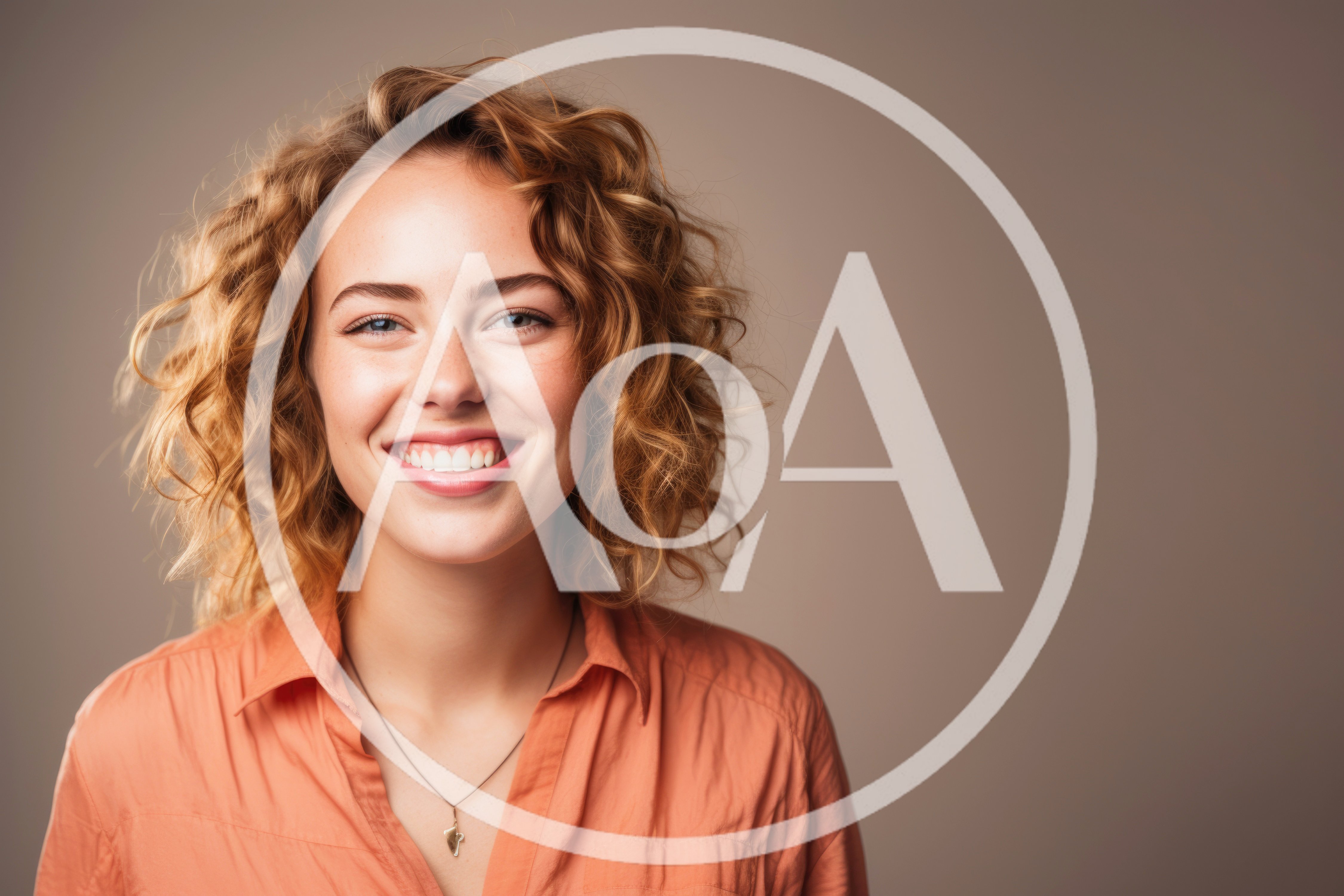 Portrait Of A Smiling Young Woman With Curly Hair
