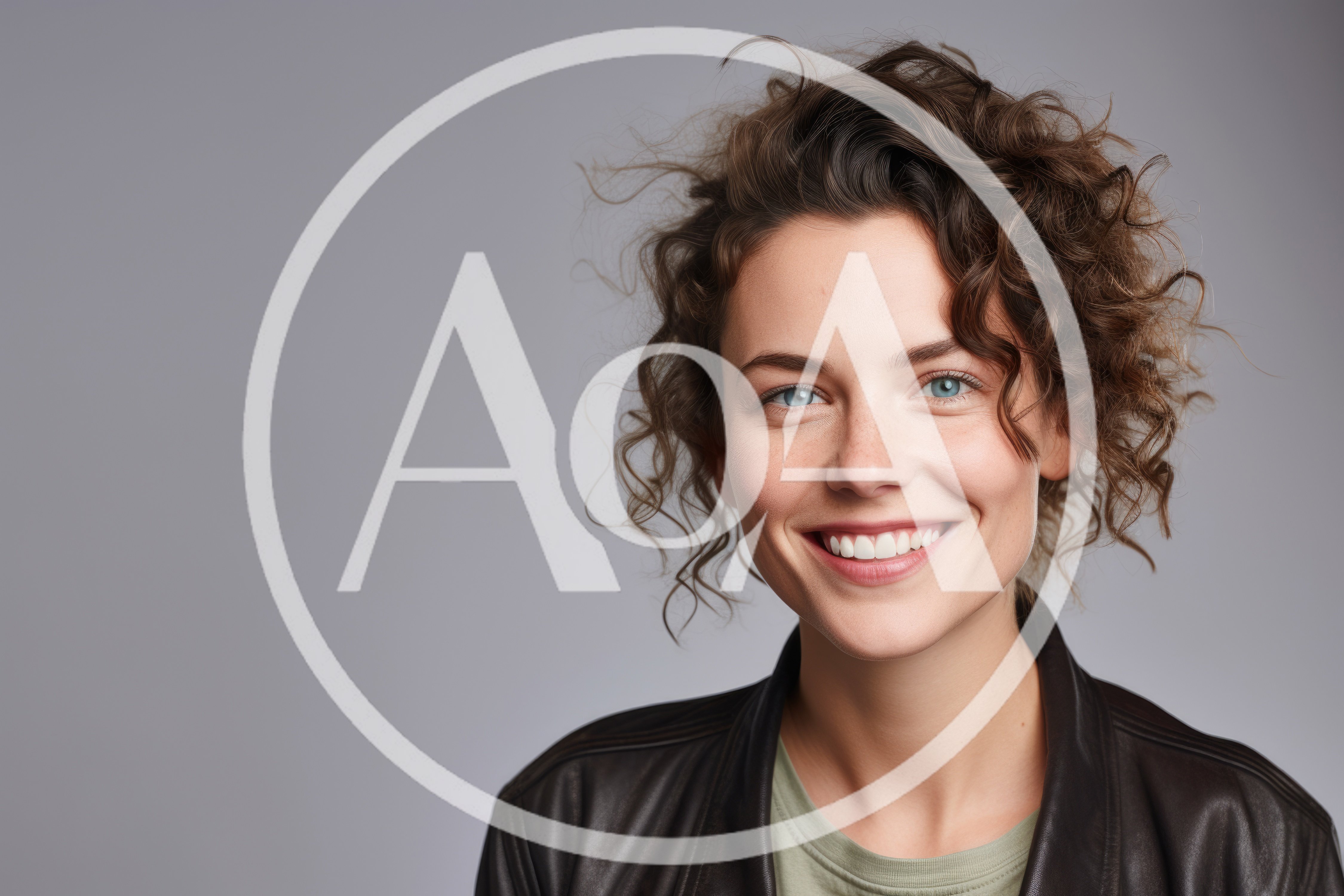 Portrait Of A Smiling Woman With Curly Hair