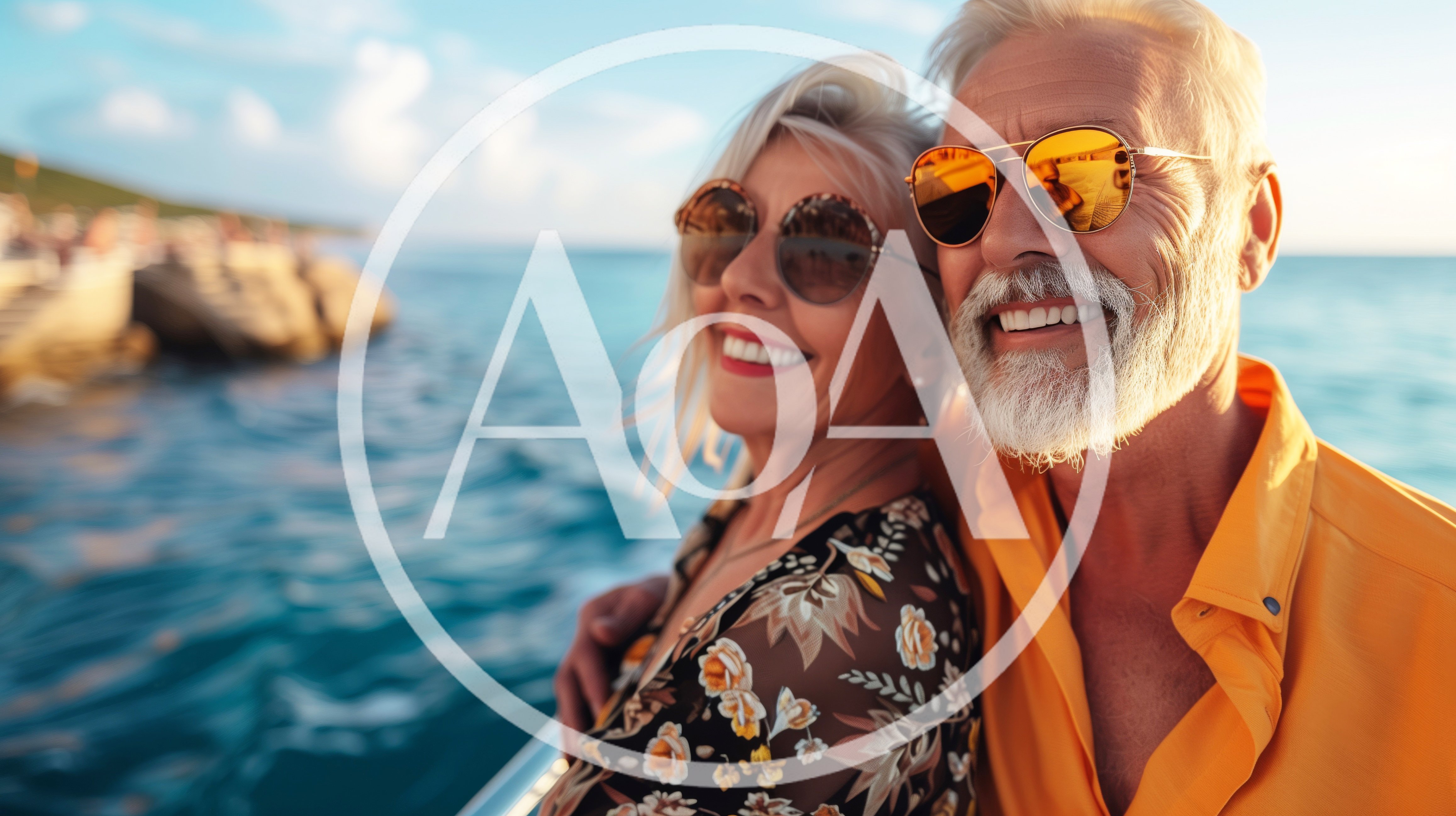 Happy Senior Couple Enjoying A Boat Trip At Sunset