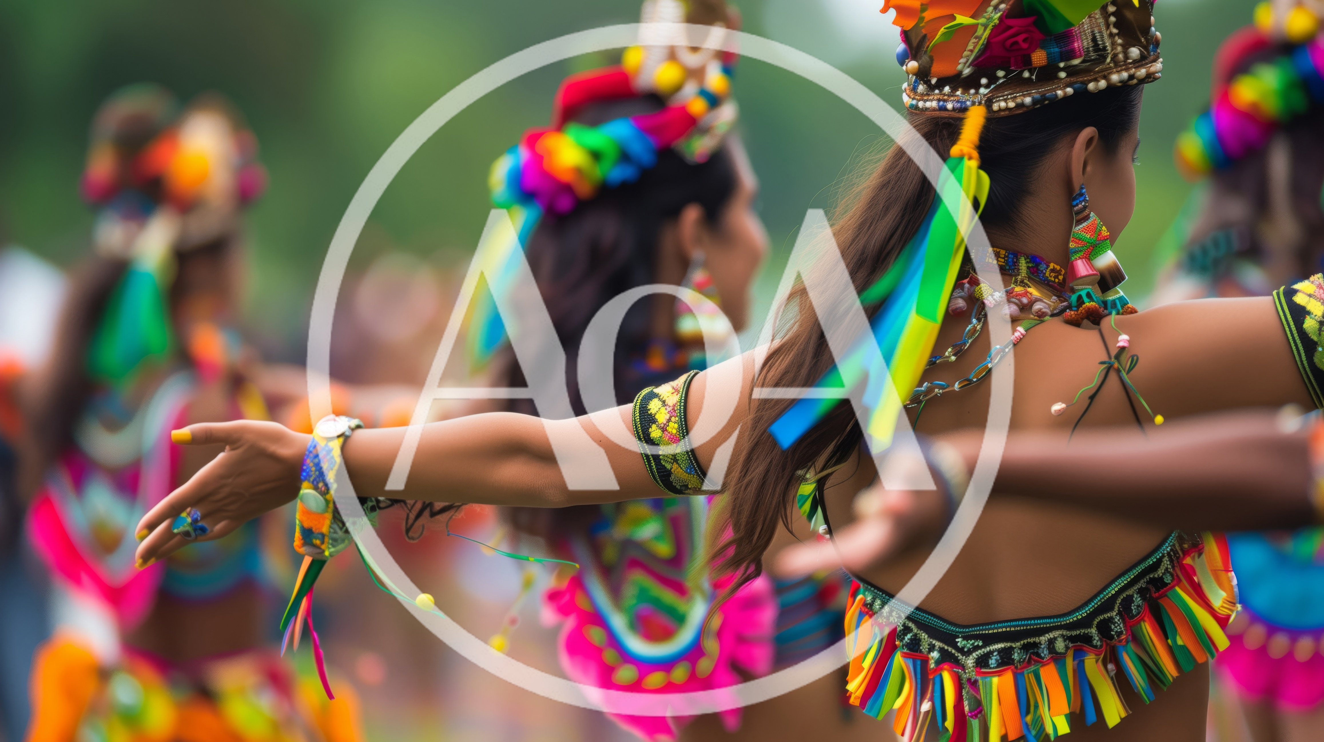 Indigenous Dancers Performing Traditional Cultural Festival Dance