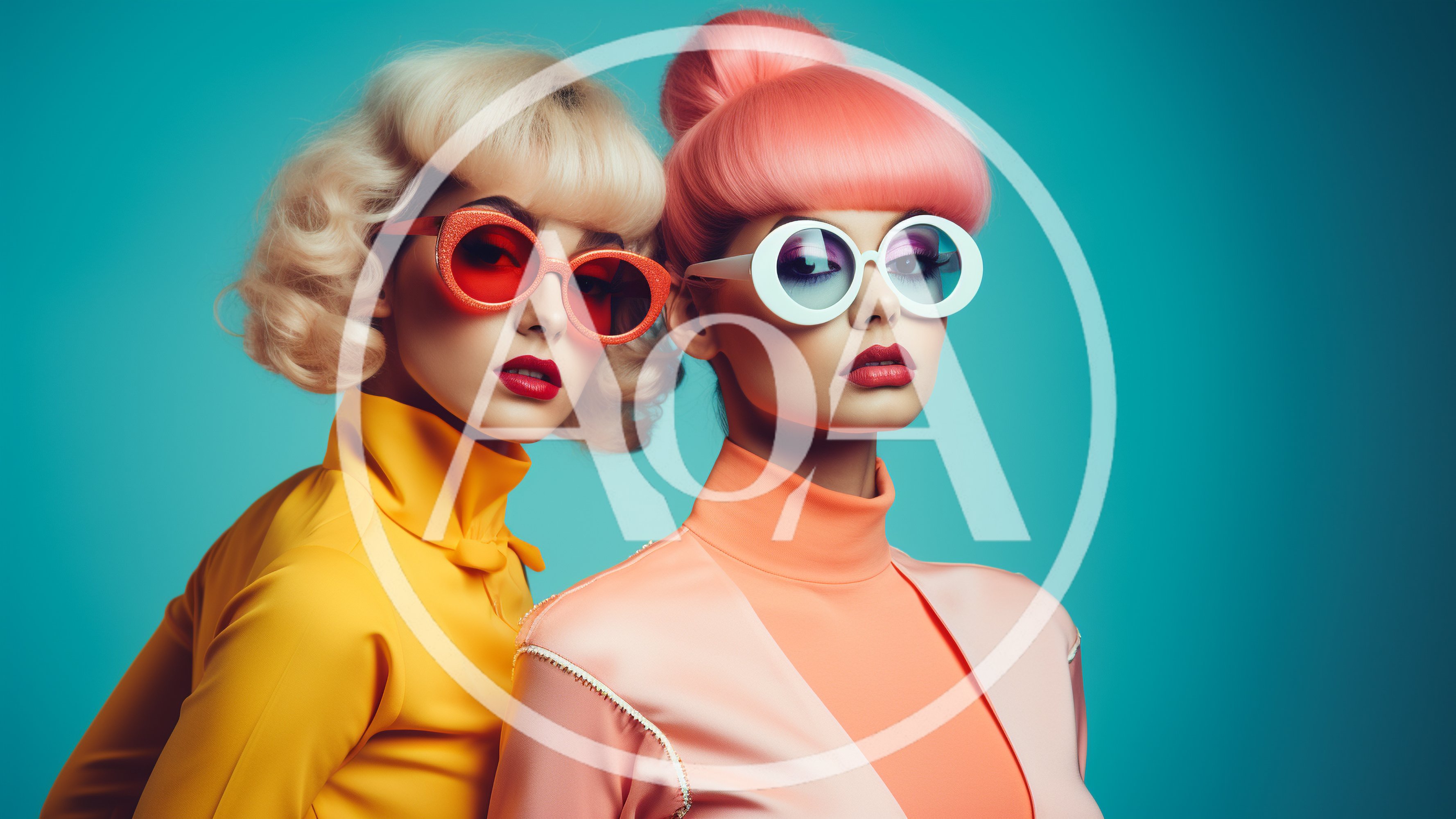 Two Fashionable Women With Retro Hairstyles And Sunglasses