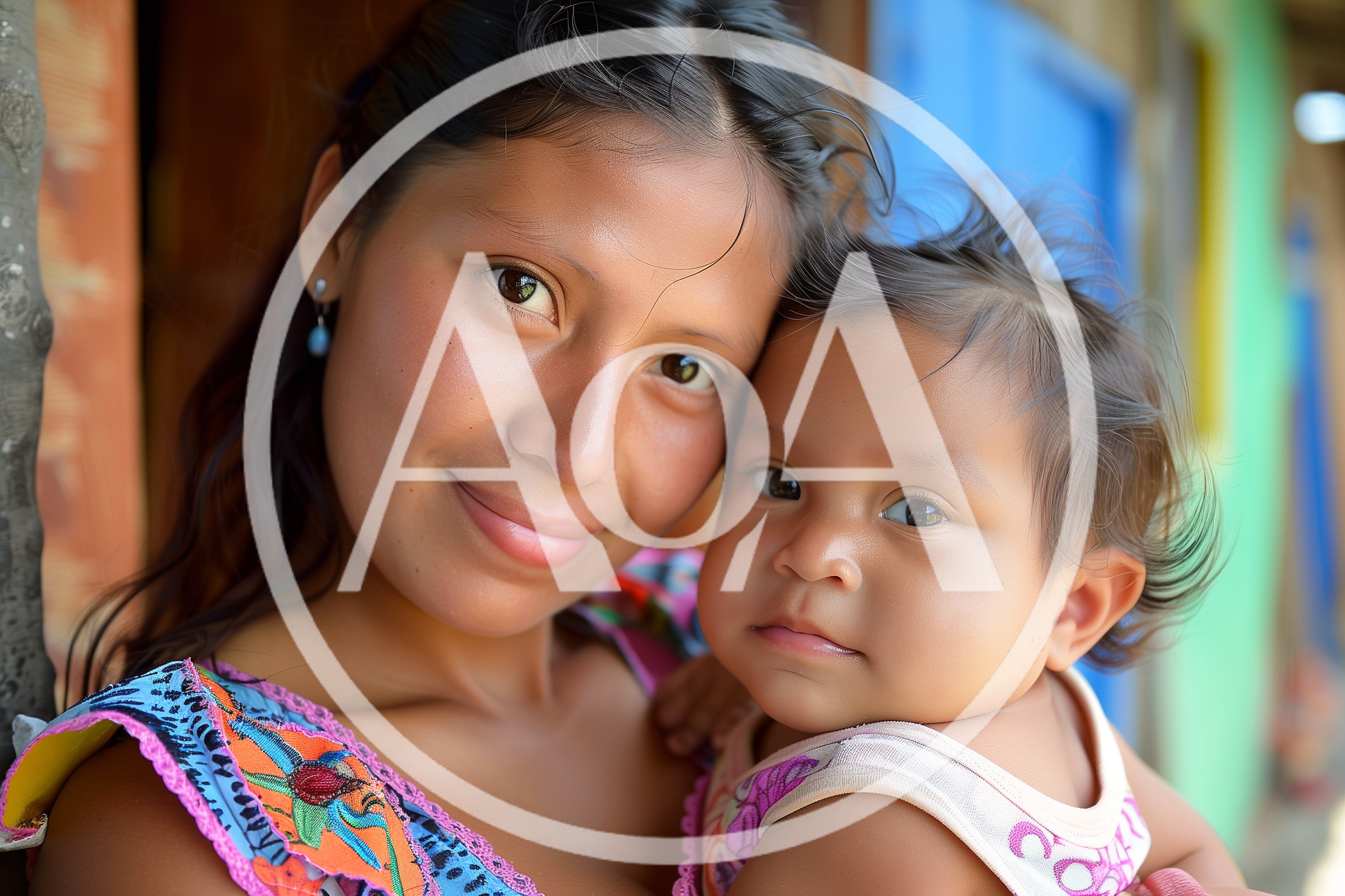 Young Indigenous Mother Holding Her Baby