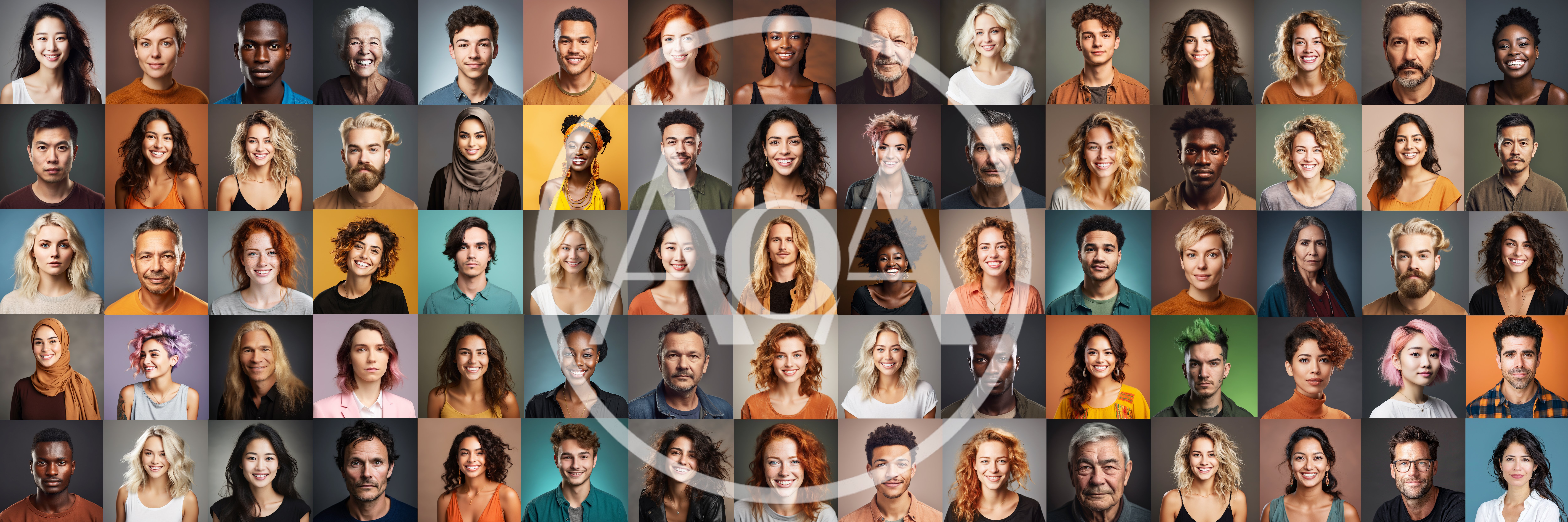 Diverse Collection Of Human Portraits In A Grid