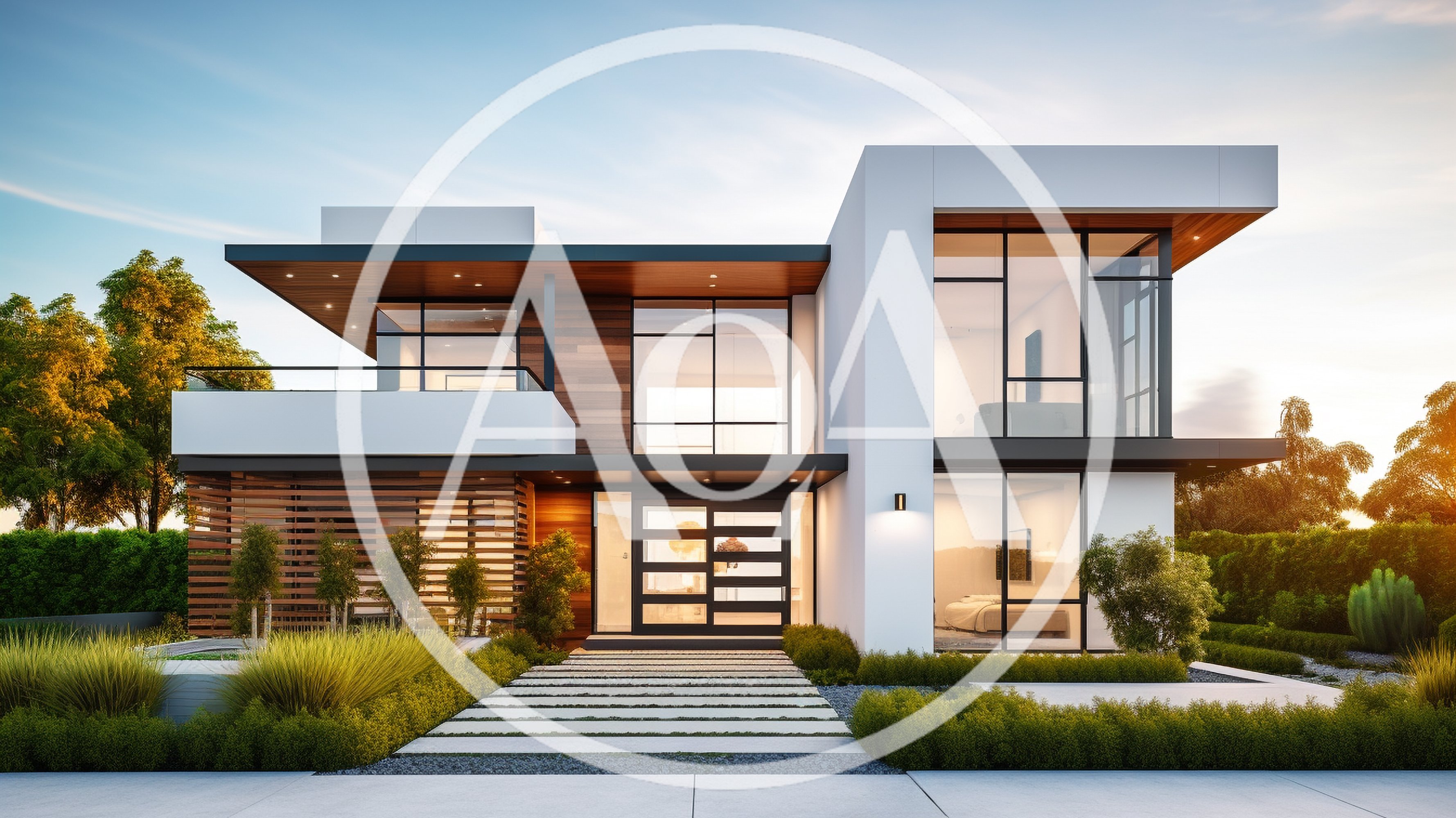 Modern Luxury Two Story Residential House Exterior