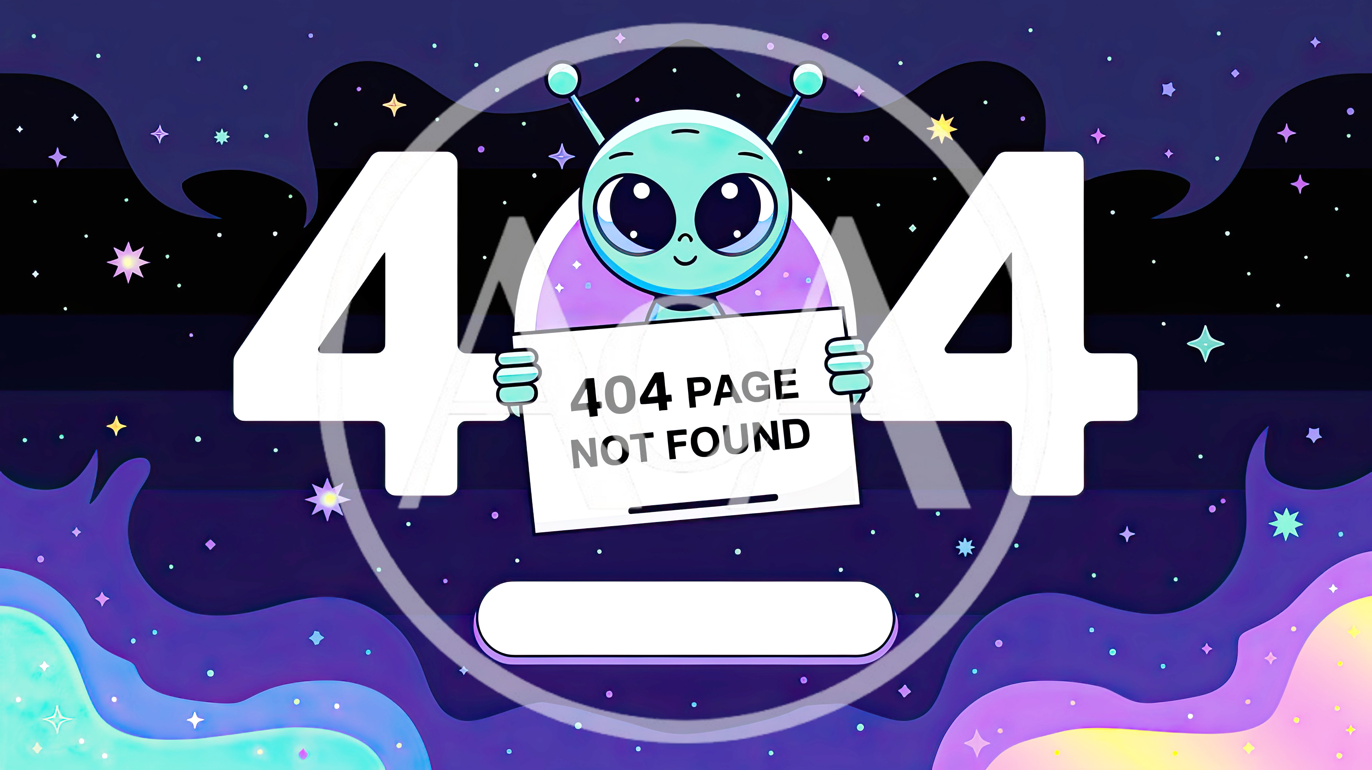 Cute Alien Holding 404 Page Not Found Sign