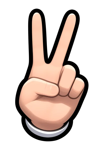Cartoon Hand Showing A Peace Sign Gesture