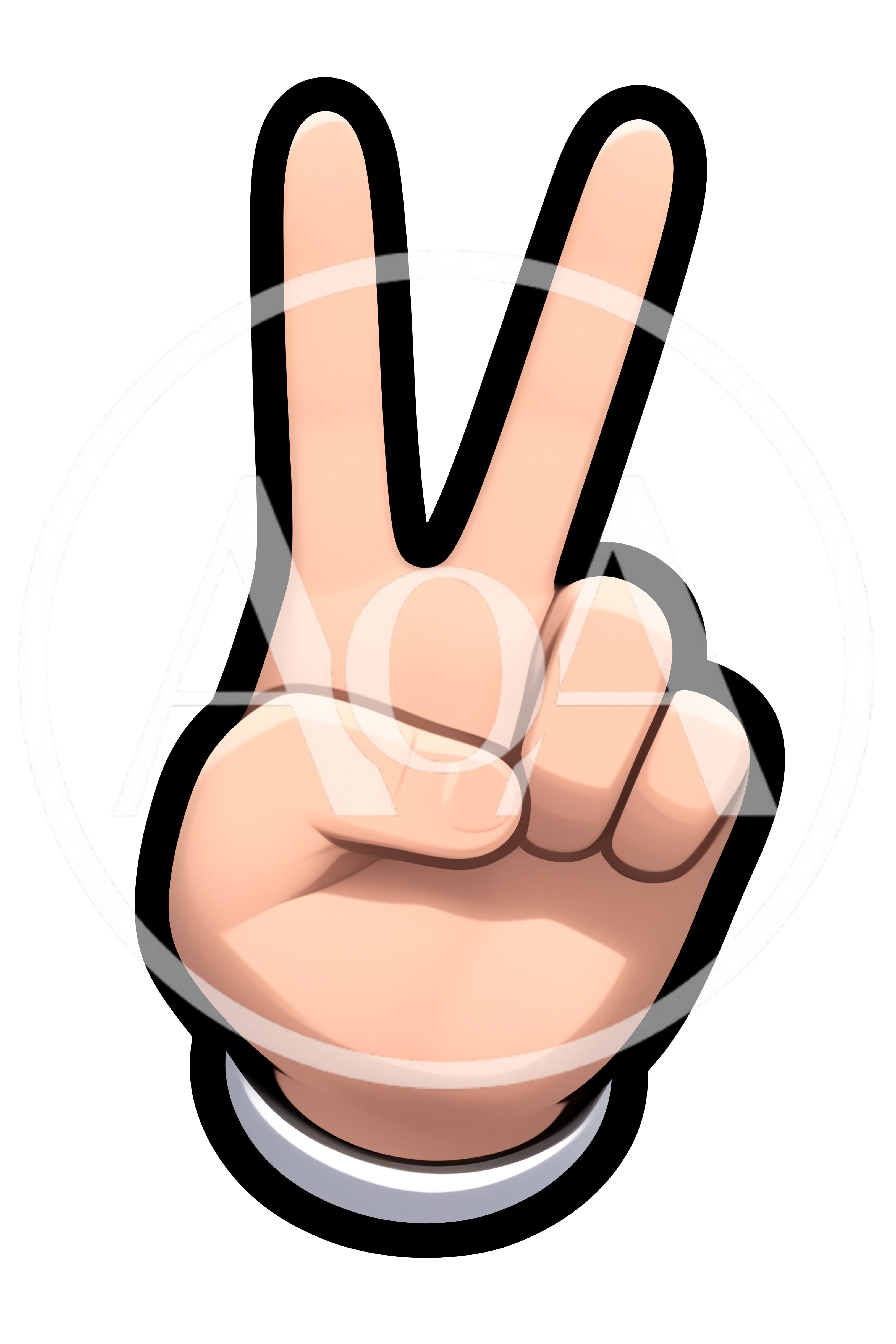Cartoon Hand Showing A Peace Sign Gesture