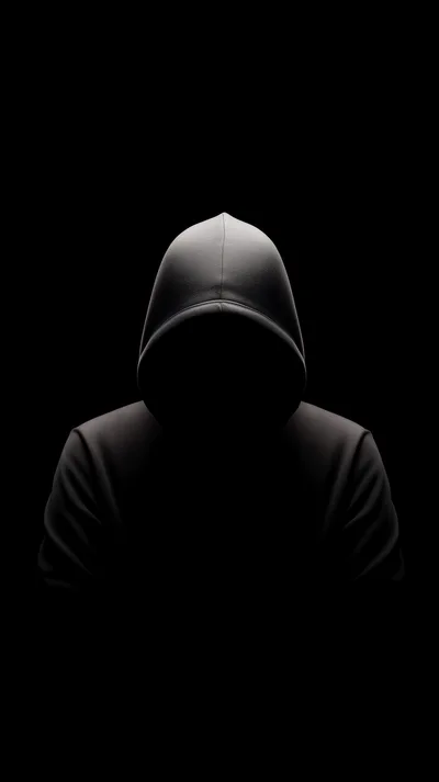 Anonymous Person Wearing A Dark Hooded Sweatshirt