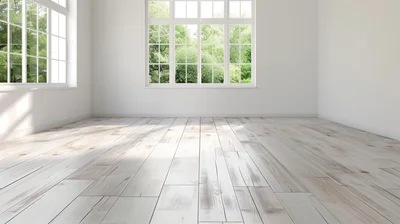 Empty Minimalist Room With White Walls And Wooden Floor