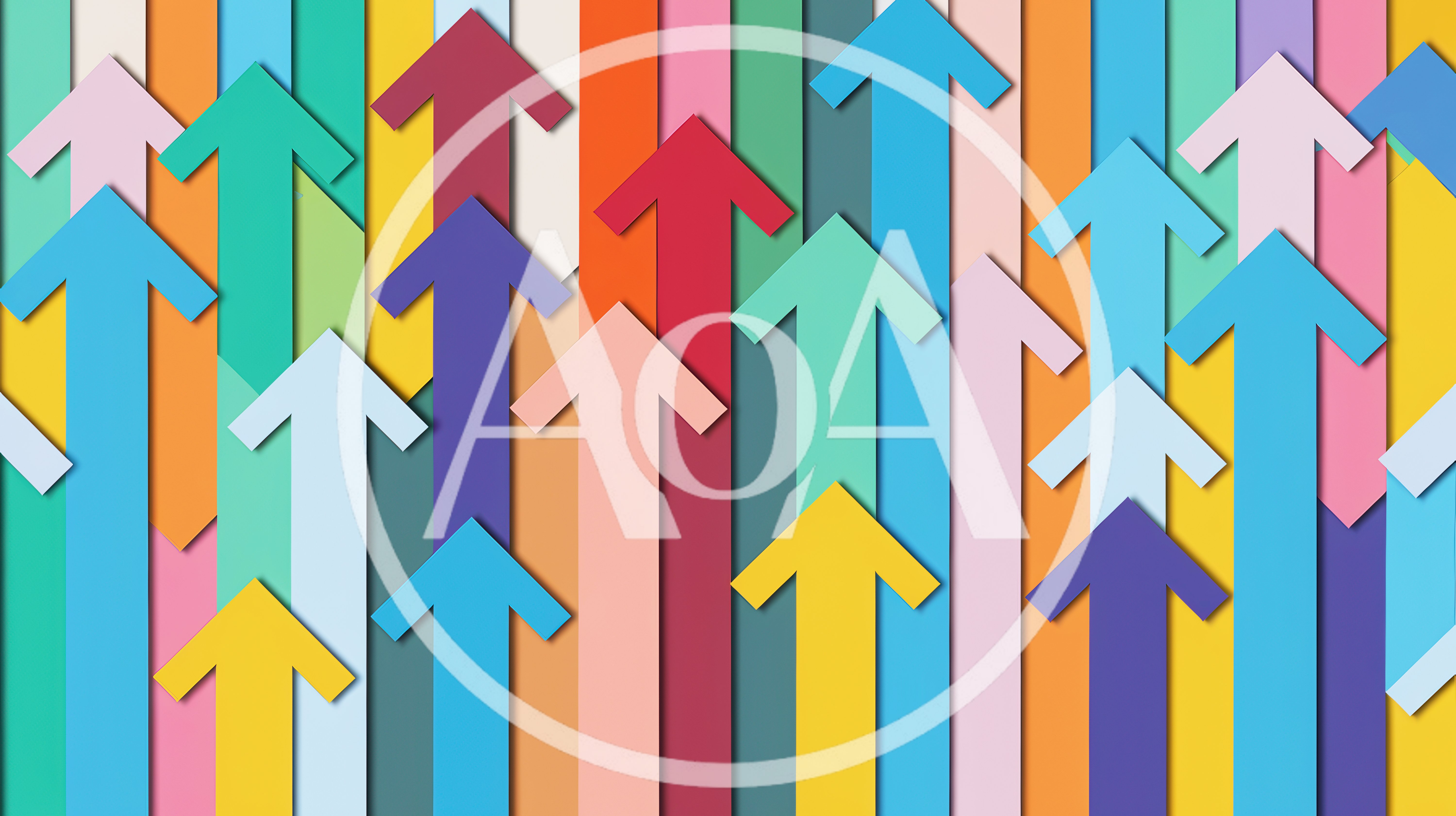 Abstract Background With Colorful Upward Pointing Arrows