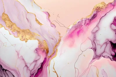 Abstract Pink And Gold Marble Texture Background