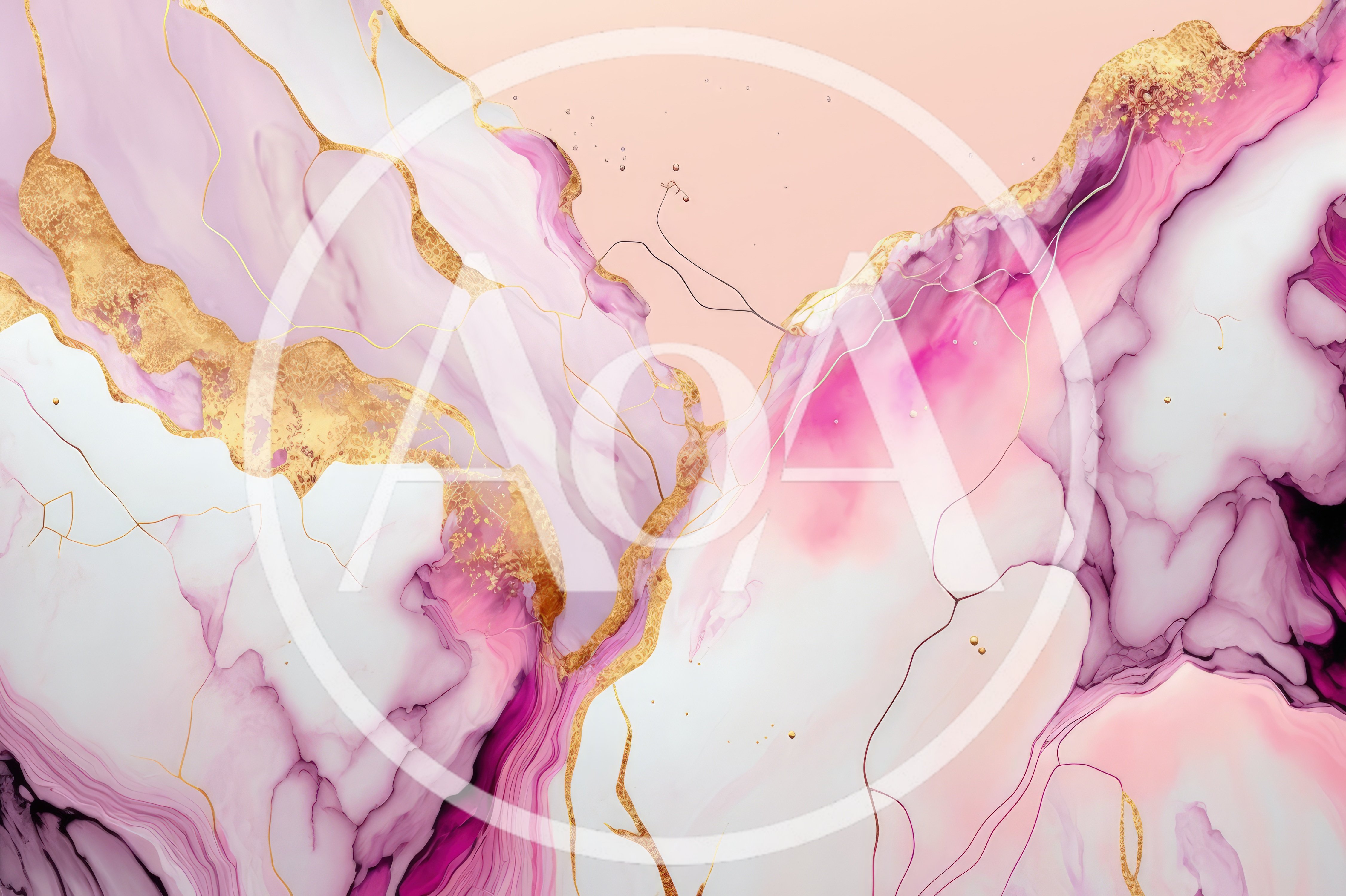Abstract Pink And Gold Marble Texture Background