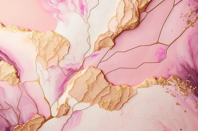 Abstract Pink And Gold Marble Texture Background