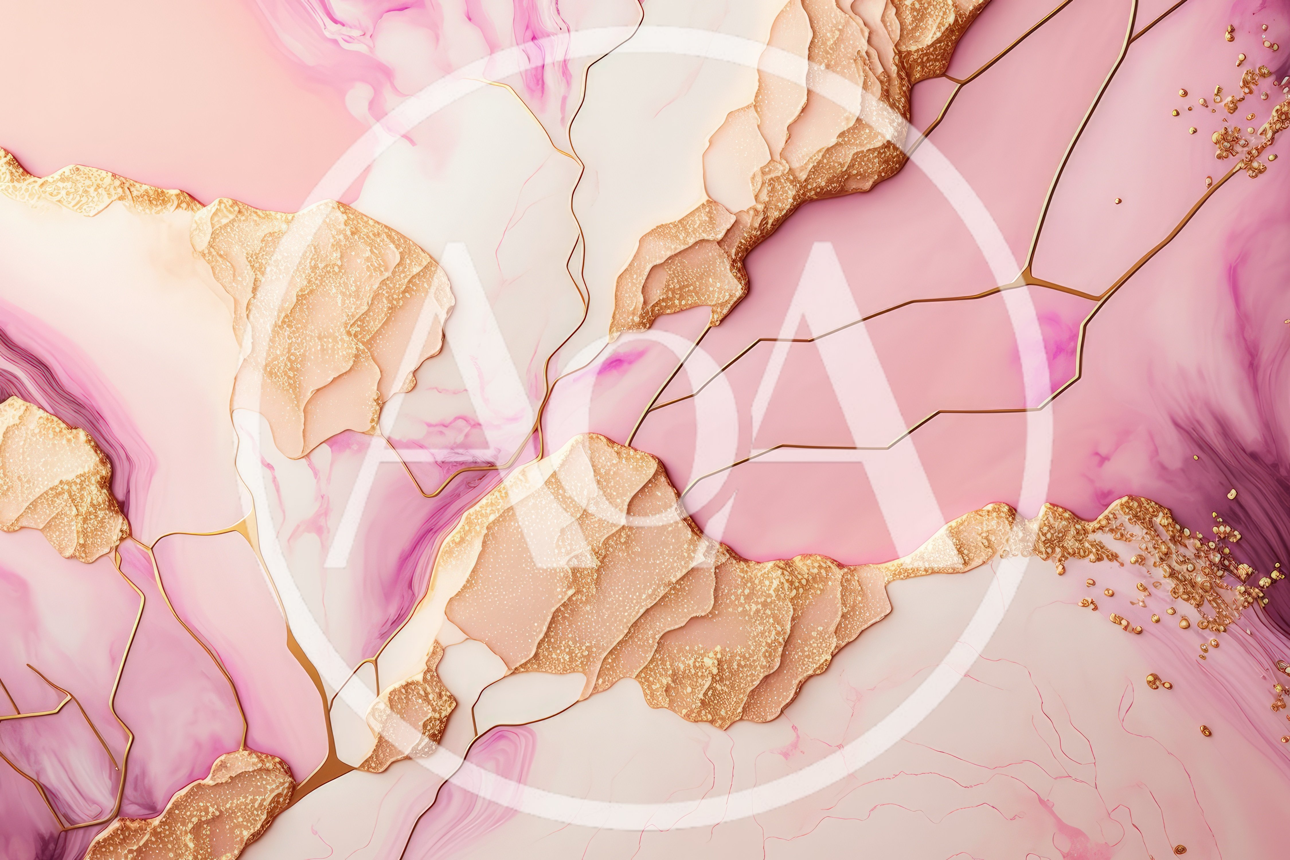 Abstract Pink And Gold Marble Texture Background