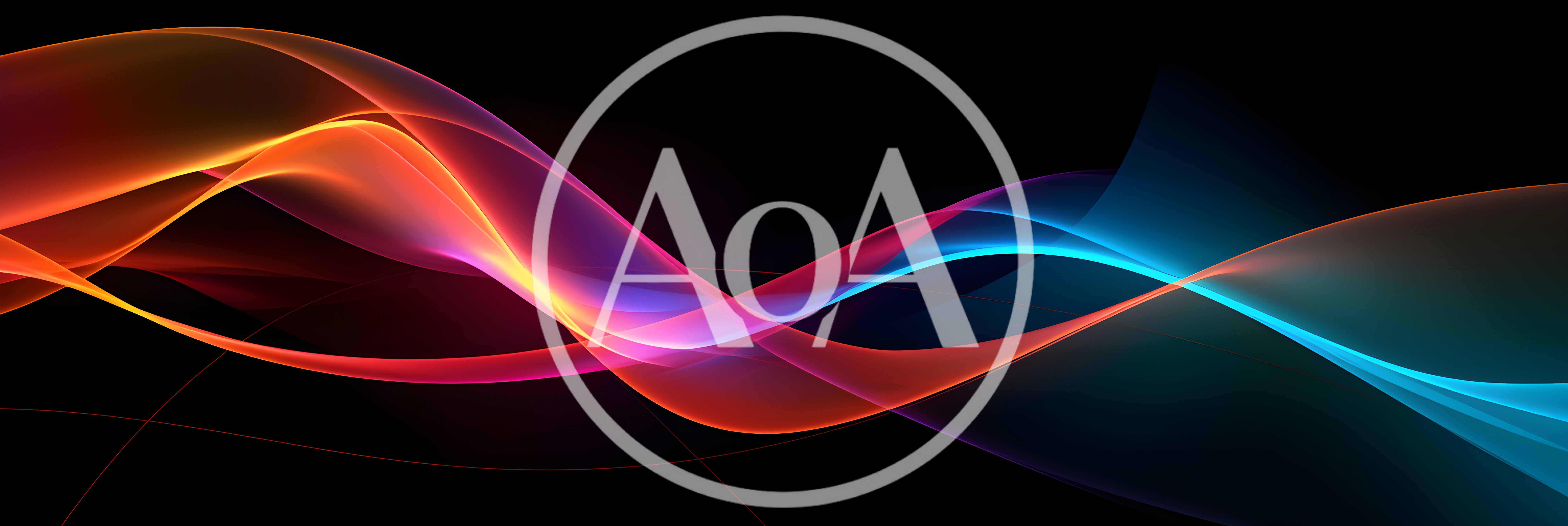 Abstract Glowing Colorful Light Waves On Black Background