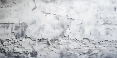 Weathered White Concrete Wall With Peeling Paint Texture