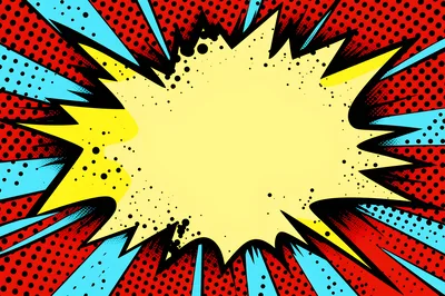 Comic Book Style Yellow Speech Bubble Background