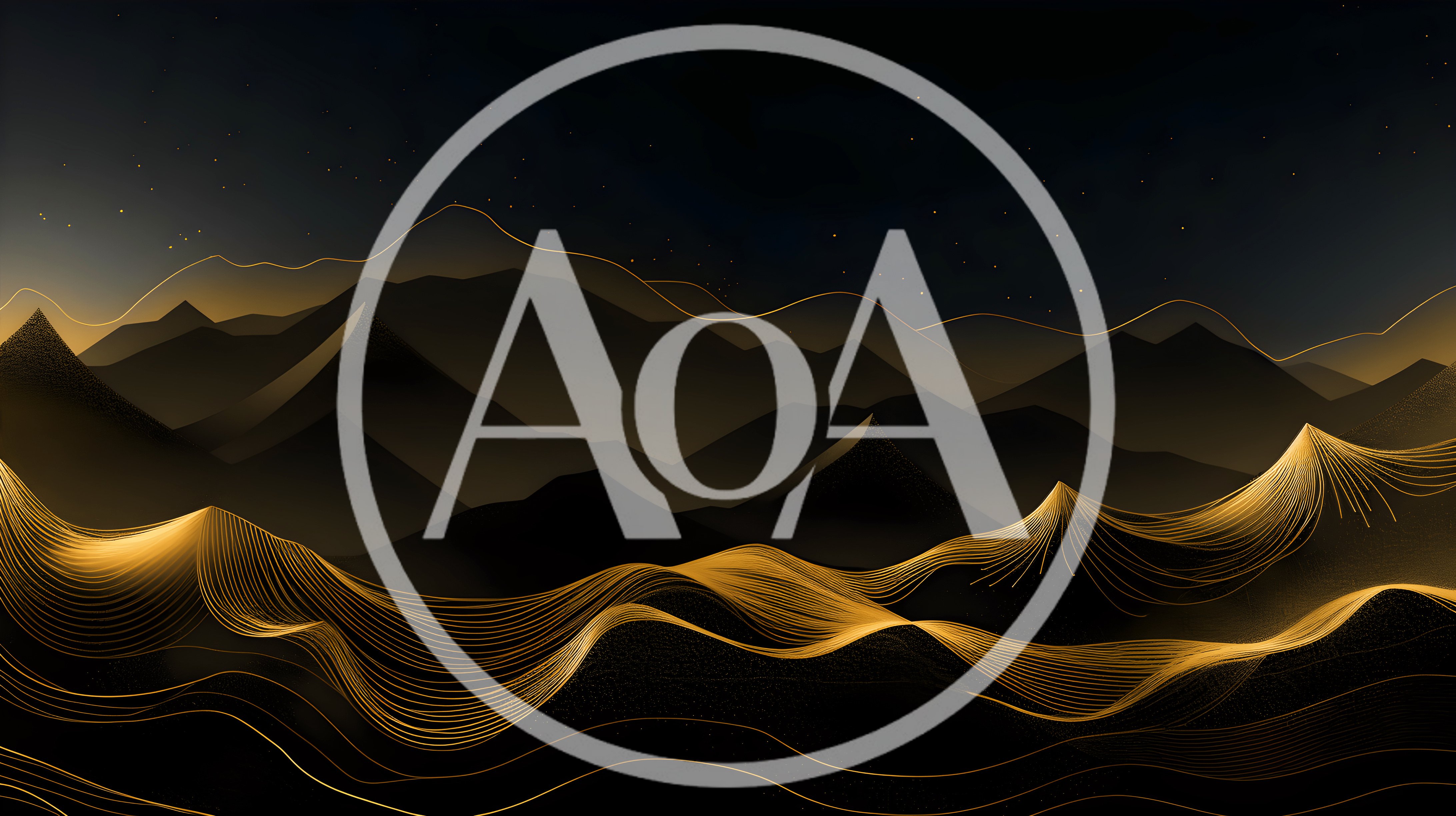 Abstract Golden Line Art Mountain Landscape Background
