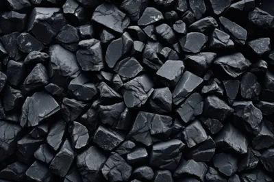Close Up Texture Of Dark Charcoal Rocks