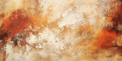 Abstract Oil Painting With Textured Warm Earth Tones