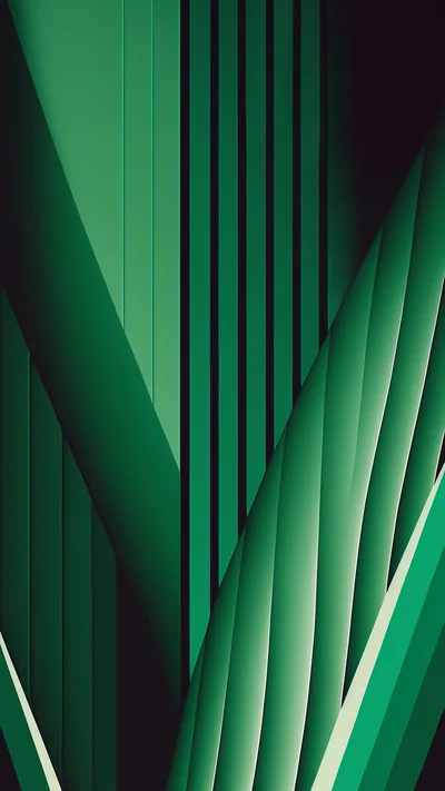 Abstract Green Geometric Lines And Gradient Background