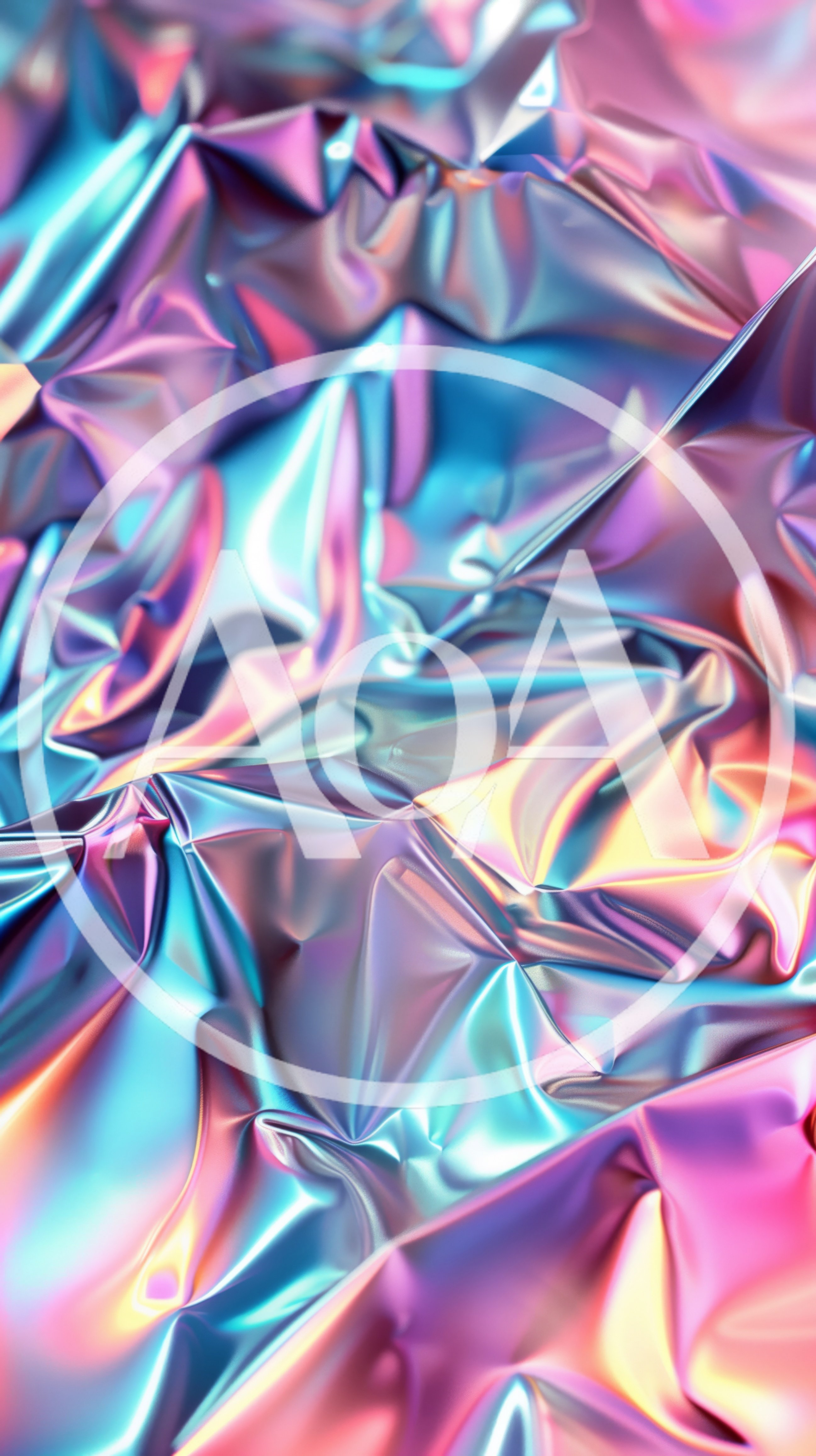 Abstract Iridescent Metallic Foil Texture Background