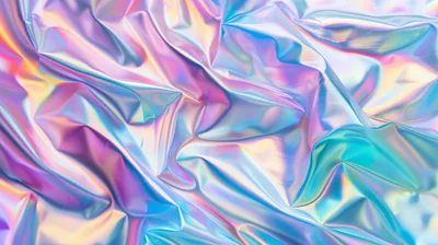 Abstract Holographic Iridescent Fabric Texture Background