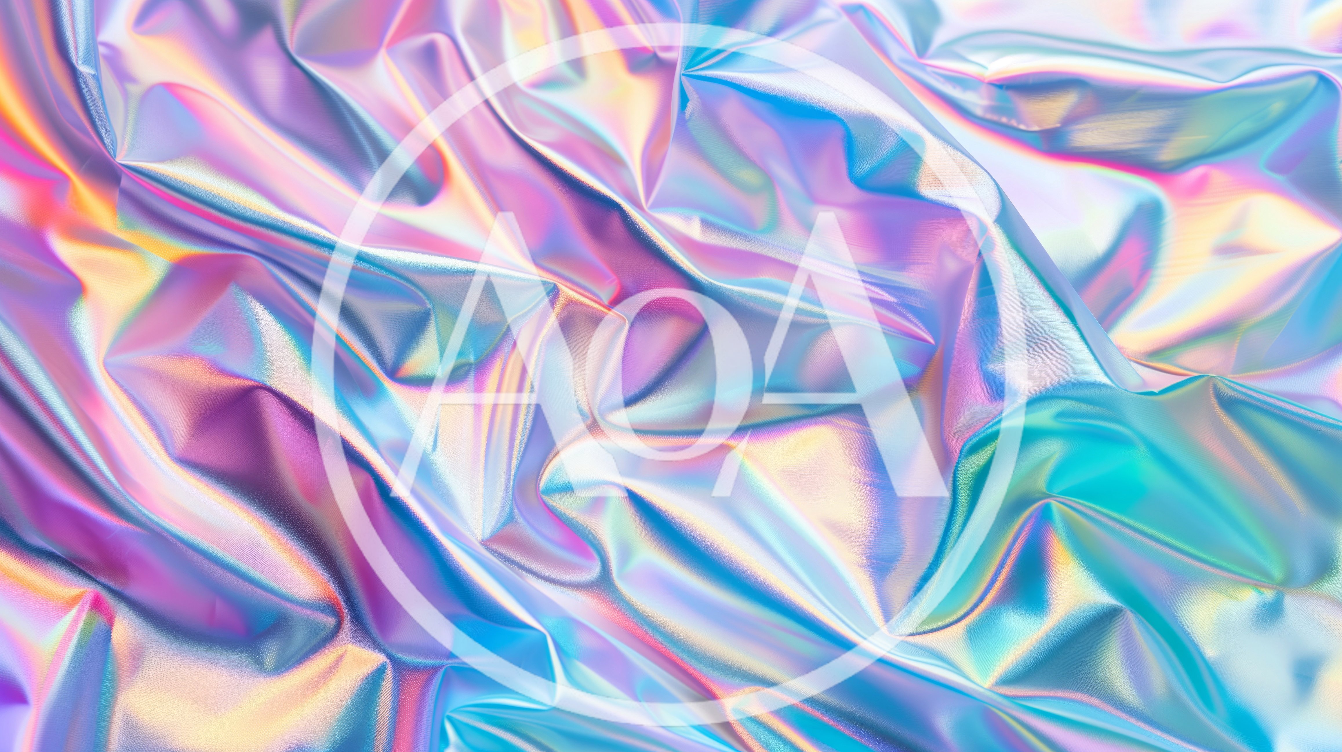 Abstract Holographic Iridescent Fabric Texture Background