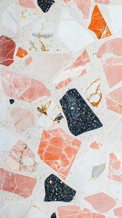 Modern Terrazzo Flooring With Colorful Marble Stone Fragments