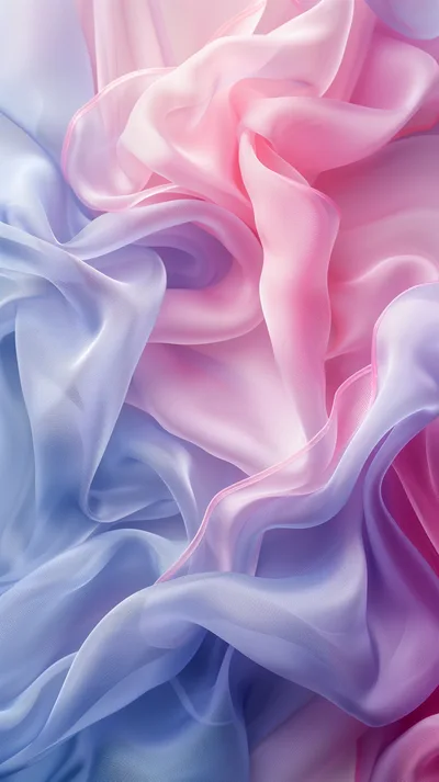 Abstract Background Of Flowing Pink And Blue Silk Fabric