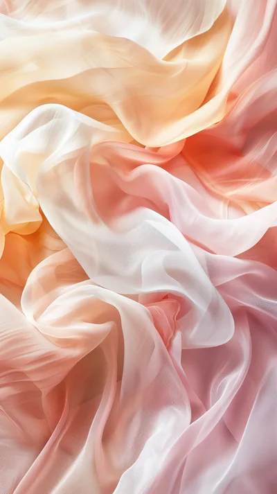 Abstract Background Of Soft Flowing Peach And Pink Fabric