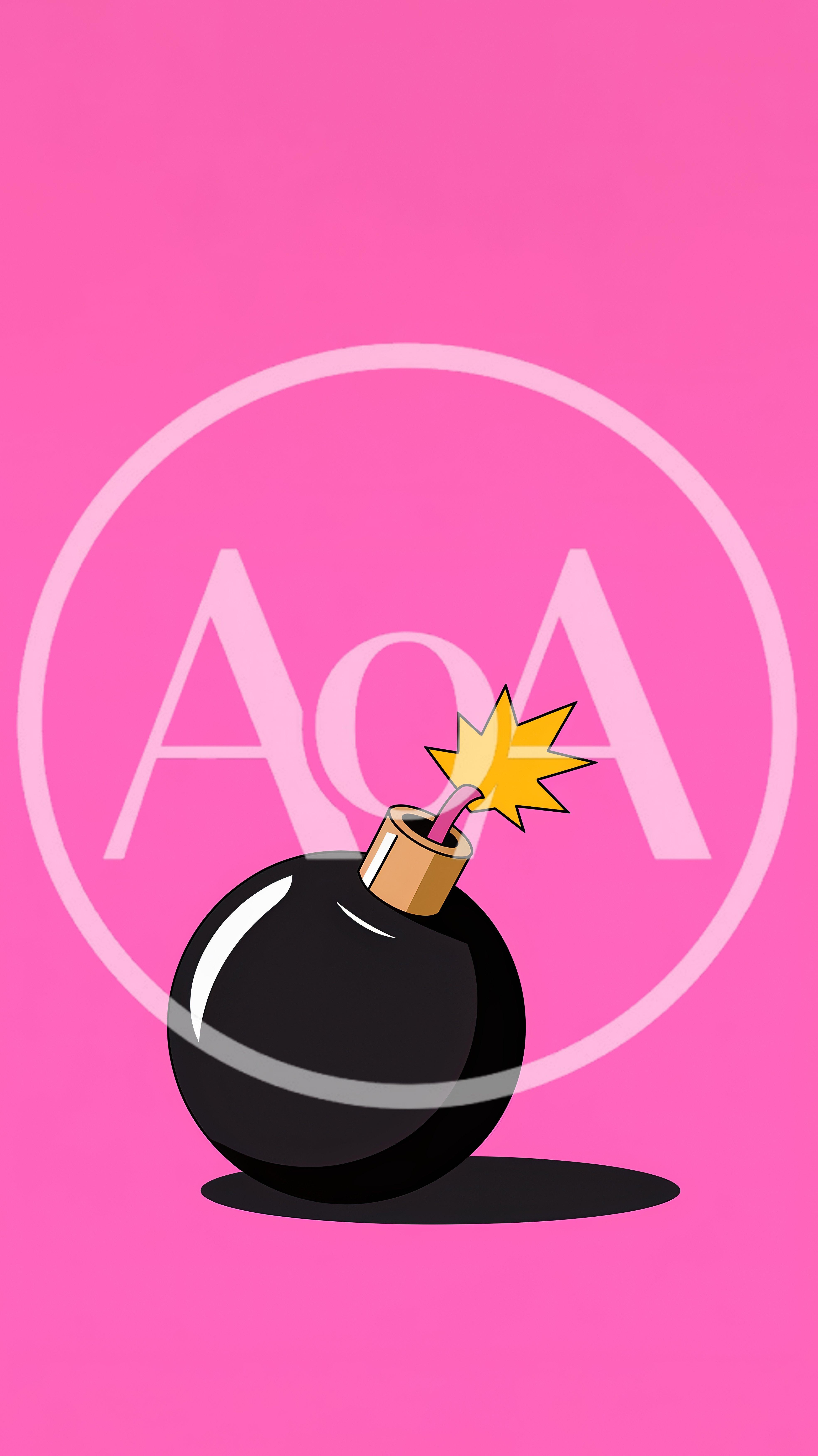 Cartoon Style Black Bomb With Lit Fuse