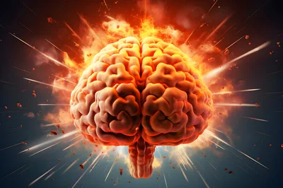 Exploding Human Brain Concept Art