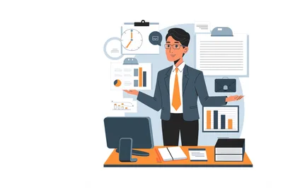 Professional Businessman Presenting Business Data And Analytics