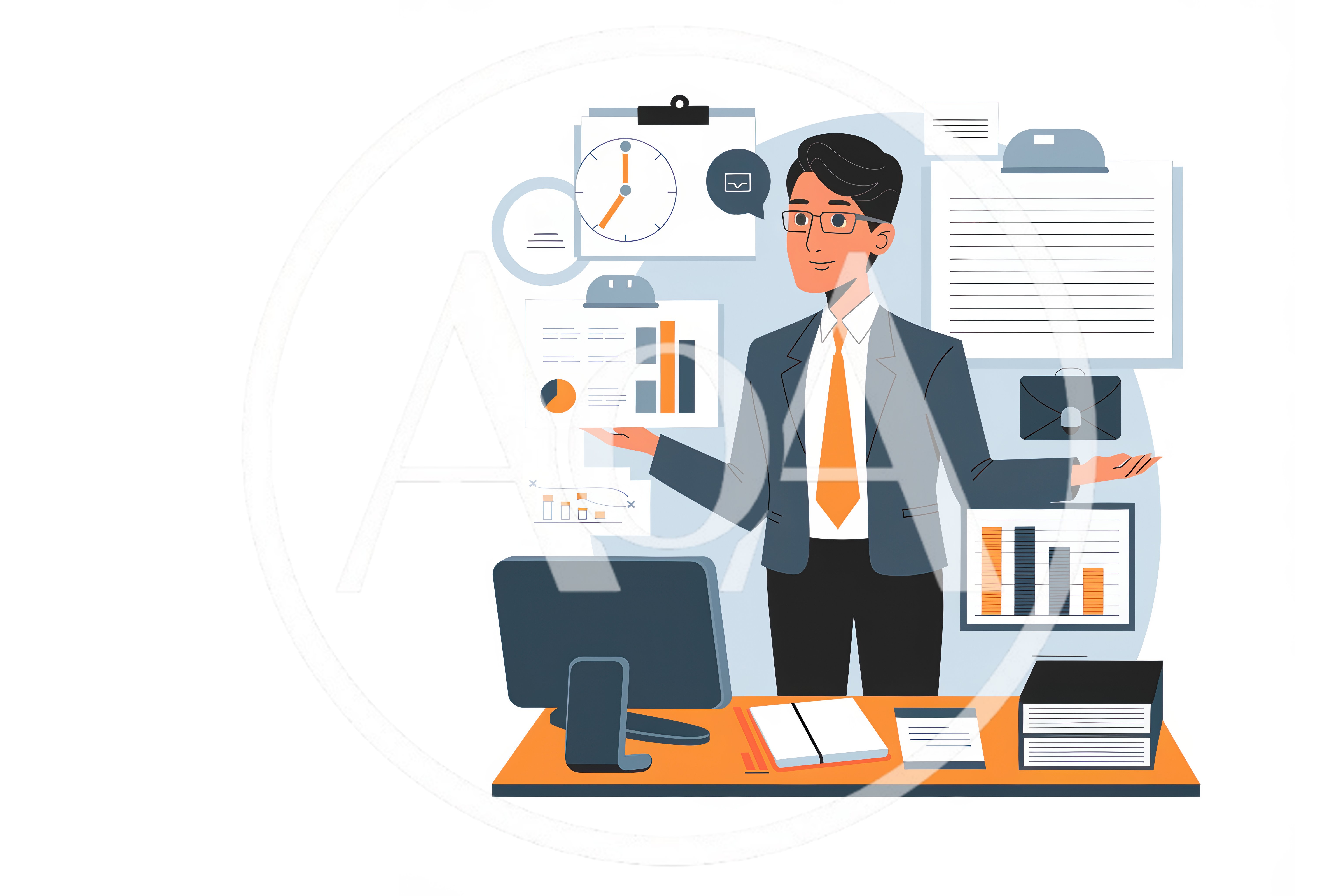 Professional Businessman Presenting Business Data And Analytics