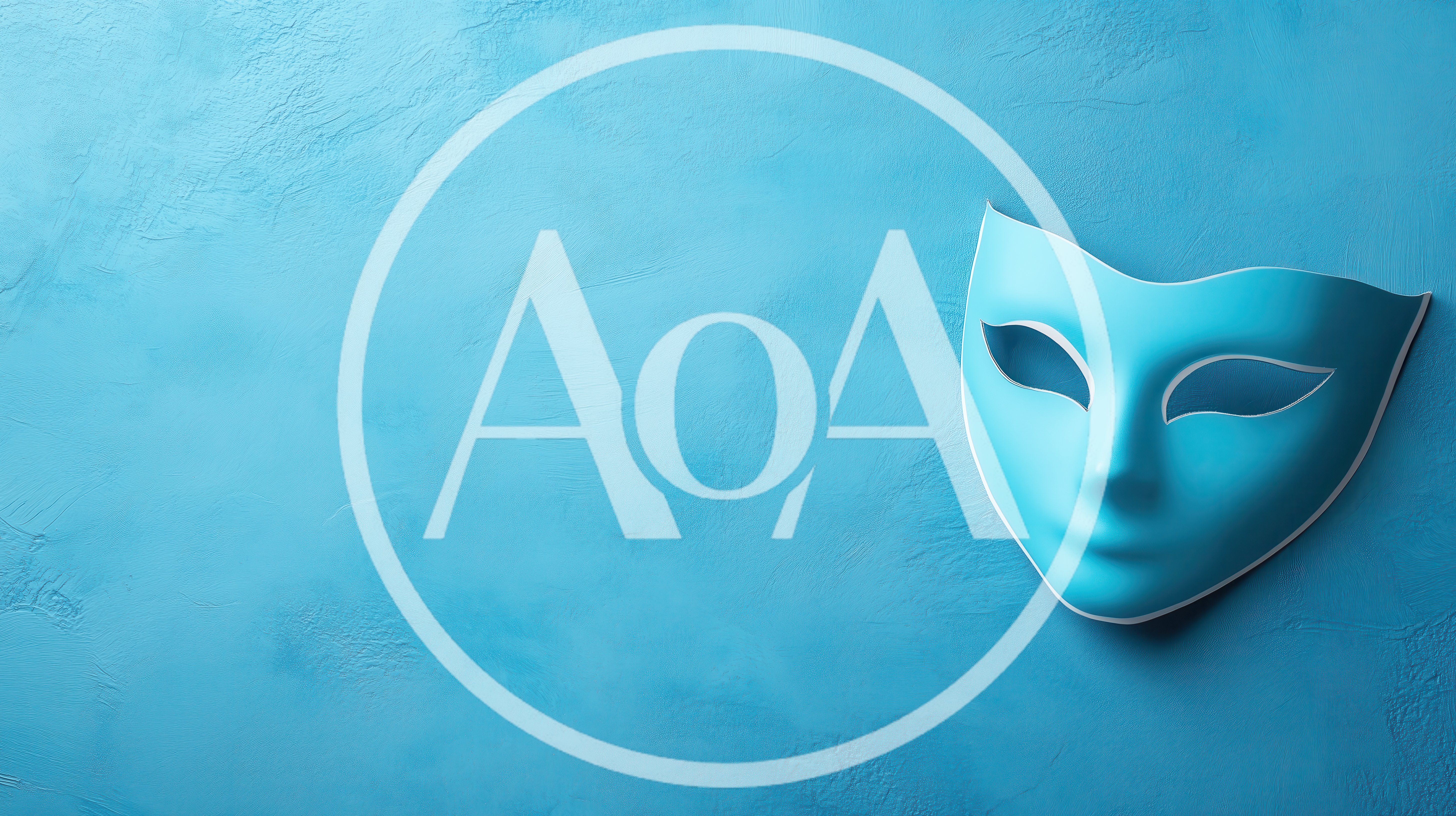 Blue Venetian Mask On Textured Blue Background