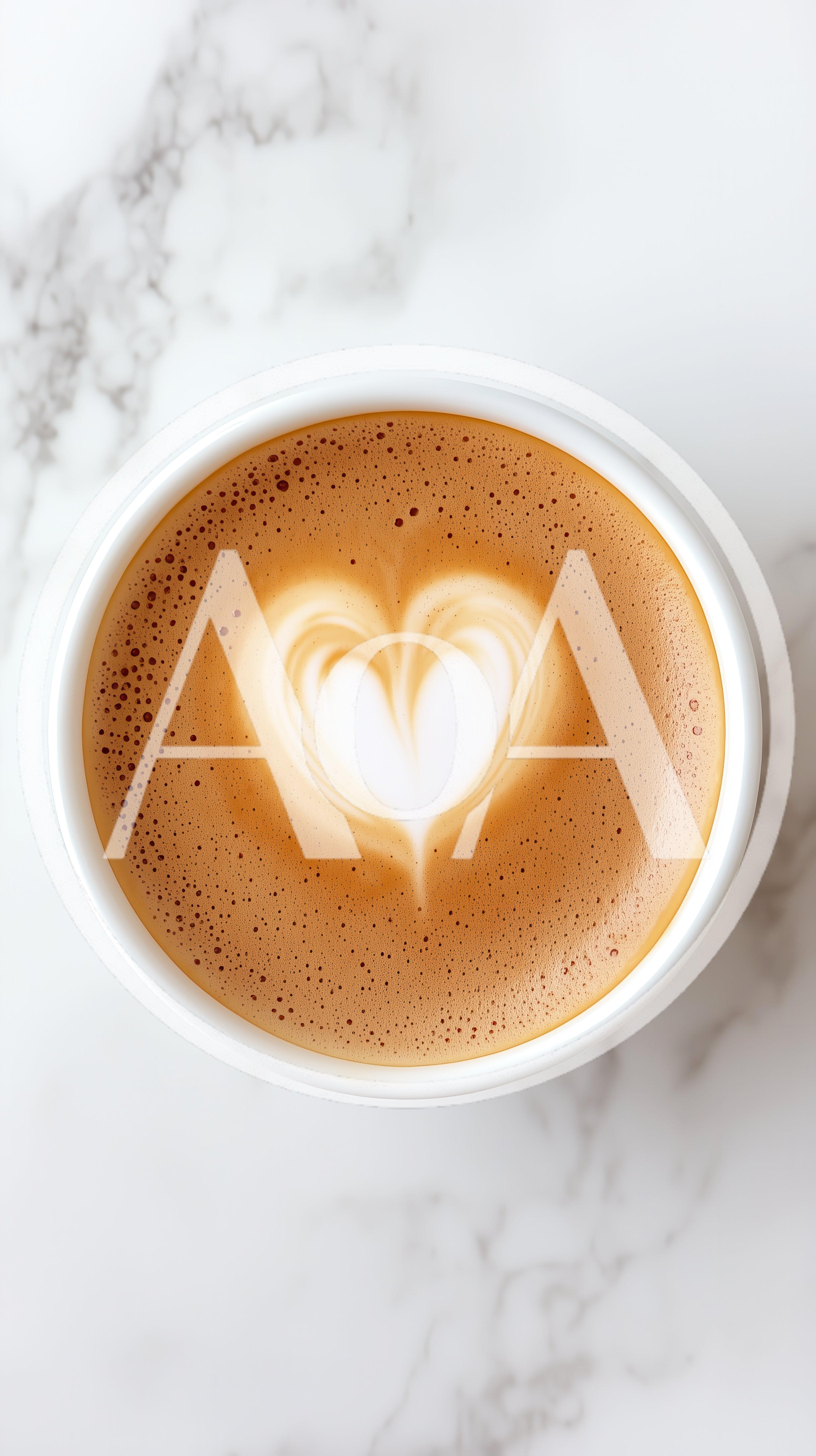 Top View Of A Heart Shaped Latte Art Coffee