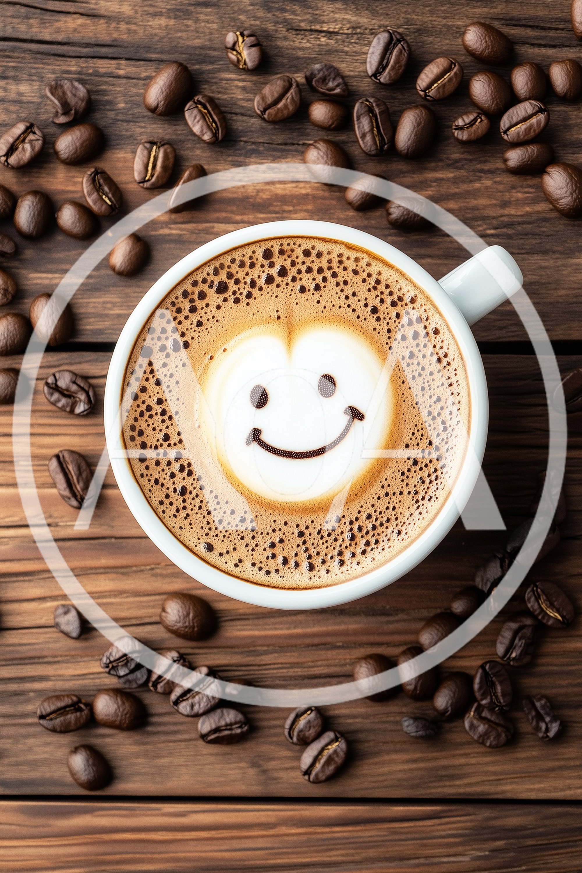 Cup Of Coffee With Smiley Face Latte Art