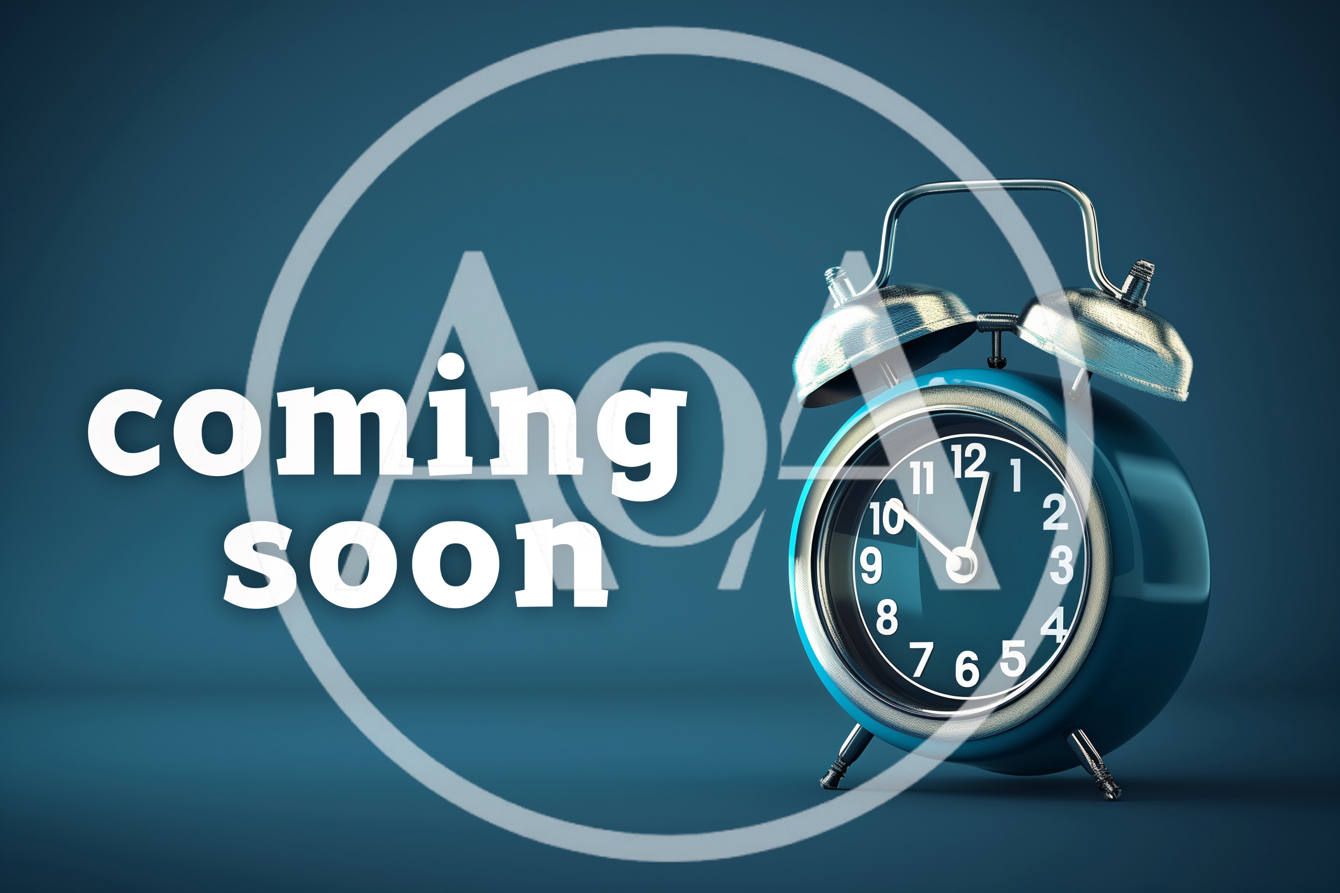 Blue Alarm Clock With Coming Soon Text