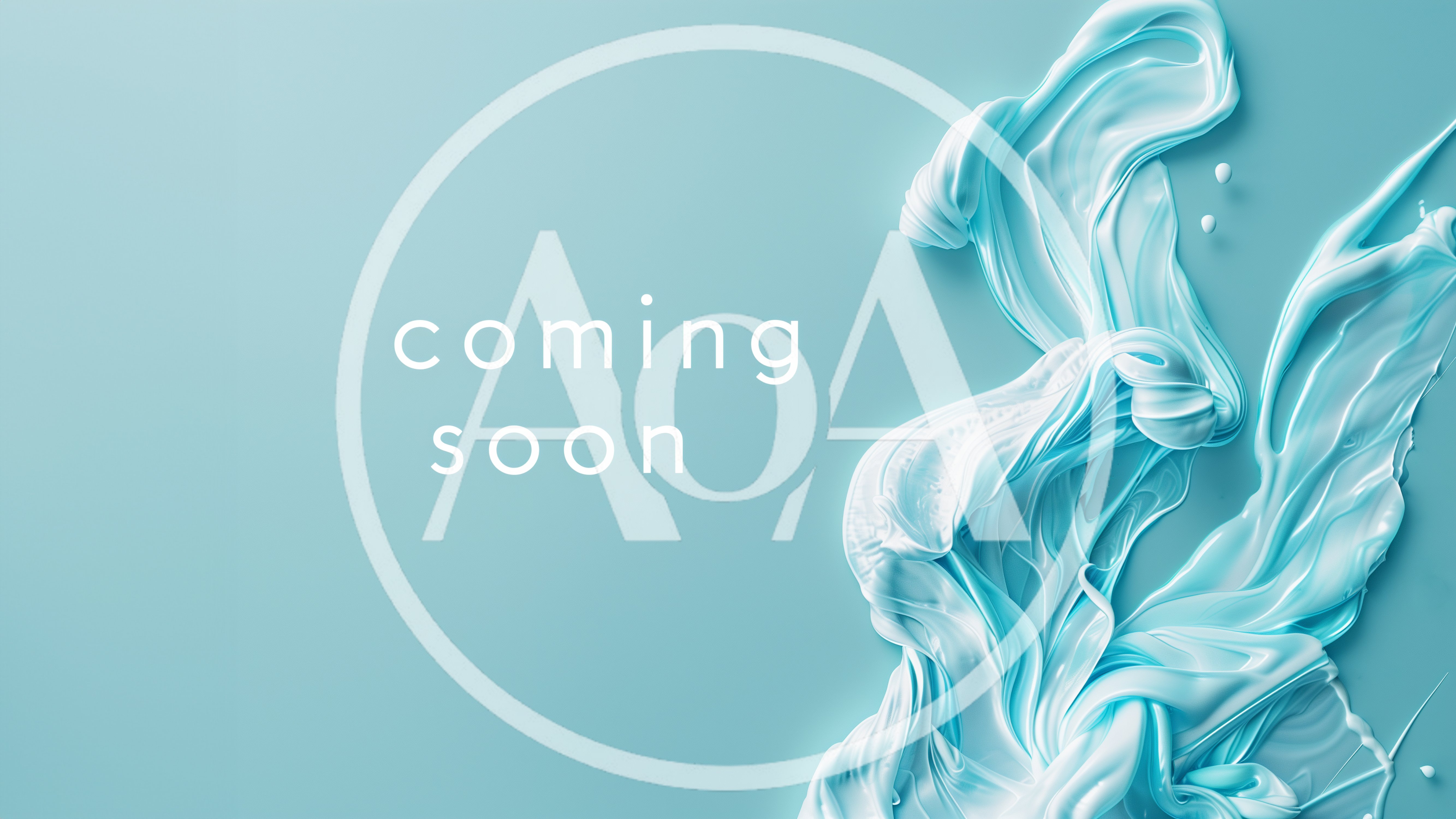 Abstract Blue Paint Swirls With Coming Soon Text