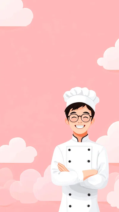Happy Young Male Chef Standing With Arms Crossed