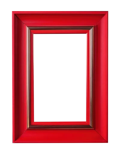 Empty Rectangular Red Picture Frame Isolated On Black