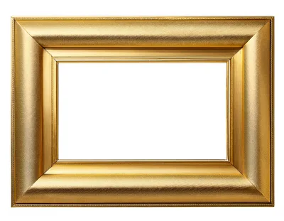 Empty Rectangular Gold Picture Frame