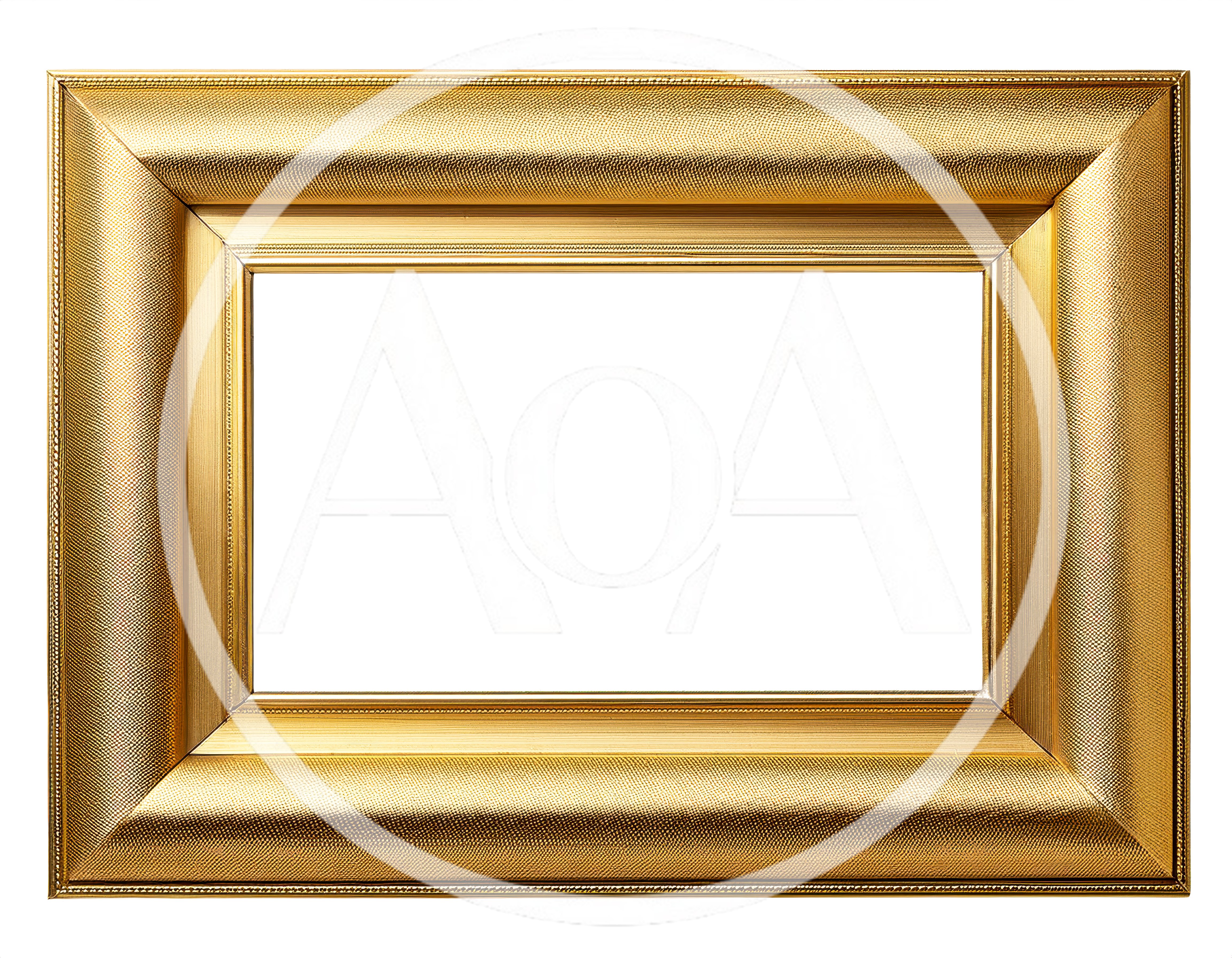 Empty Rectangular Gold Picture Frame