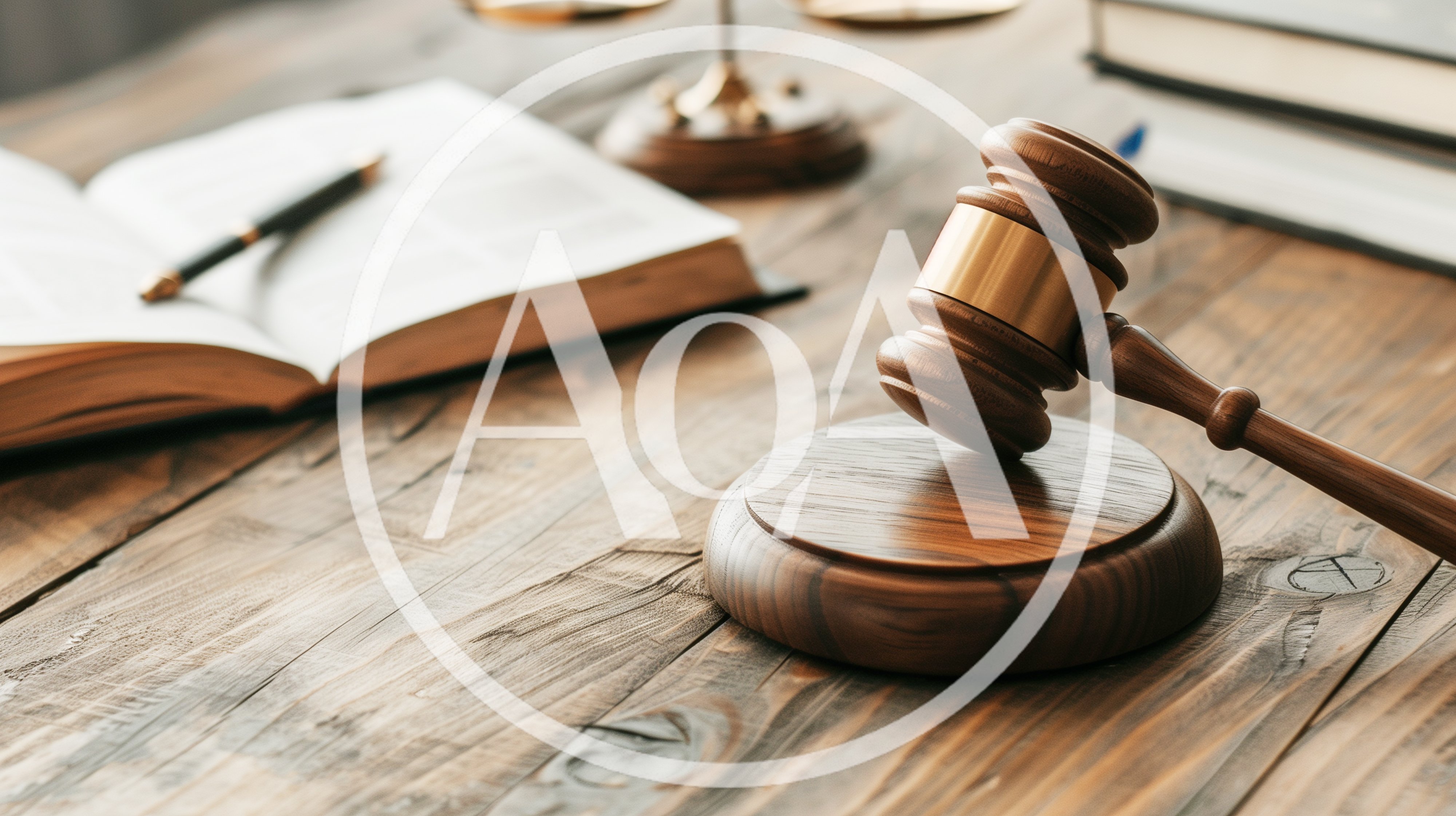 Wooden Gavel And Sound Block On Legal Desk