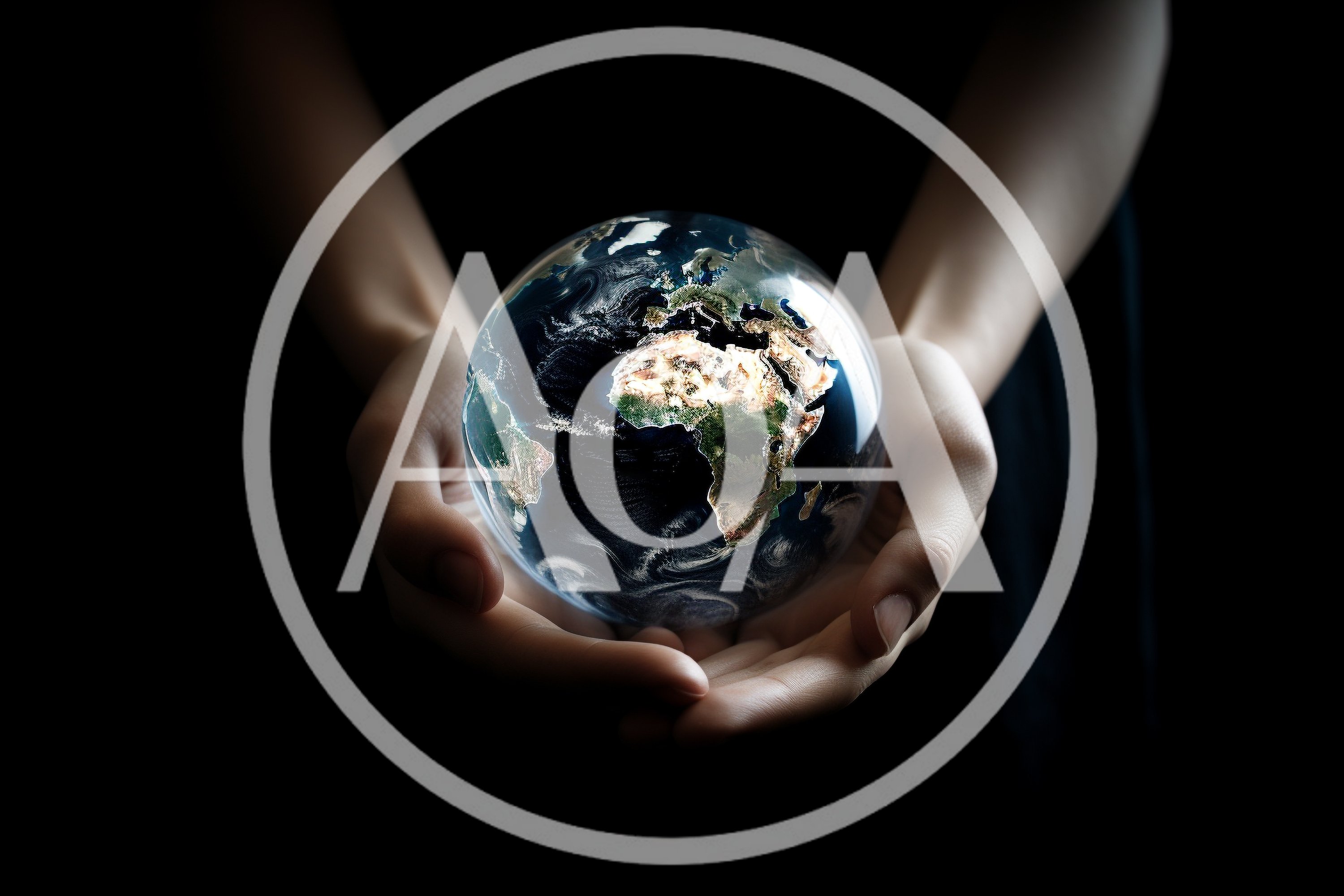 Human Hands Holding A Glowing Glass Earth Globe