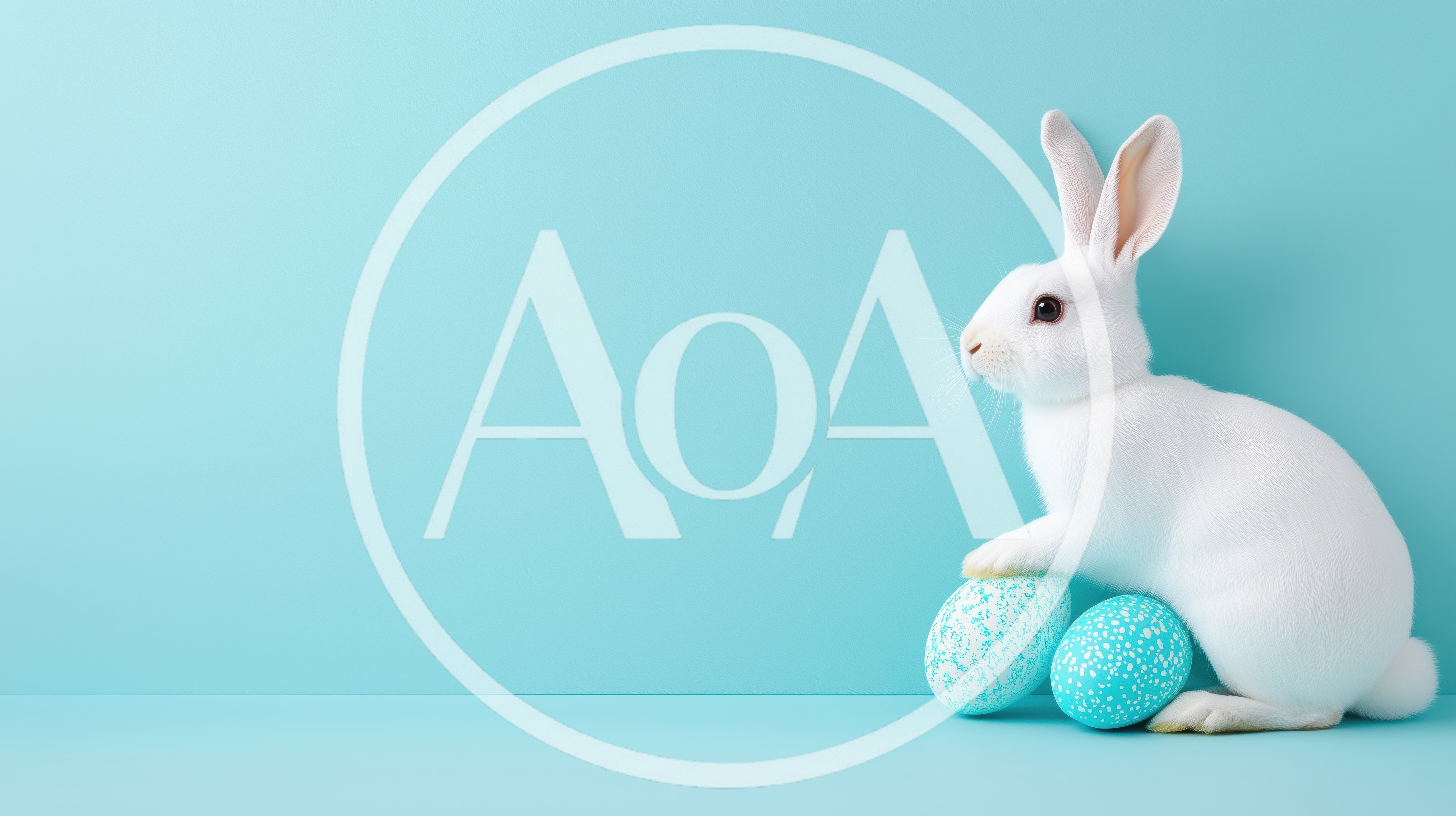 White Easter Bunny With Patterned Eggs