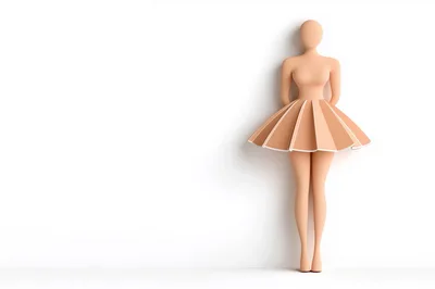 Minimalist 3D Render Of A Stylized Female Mannequin